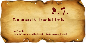 Marencsik Teodolinda névjegykártya